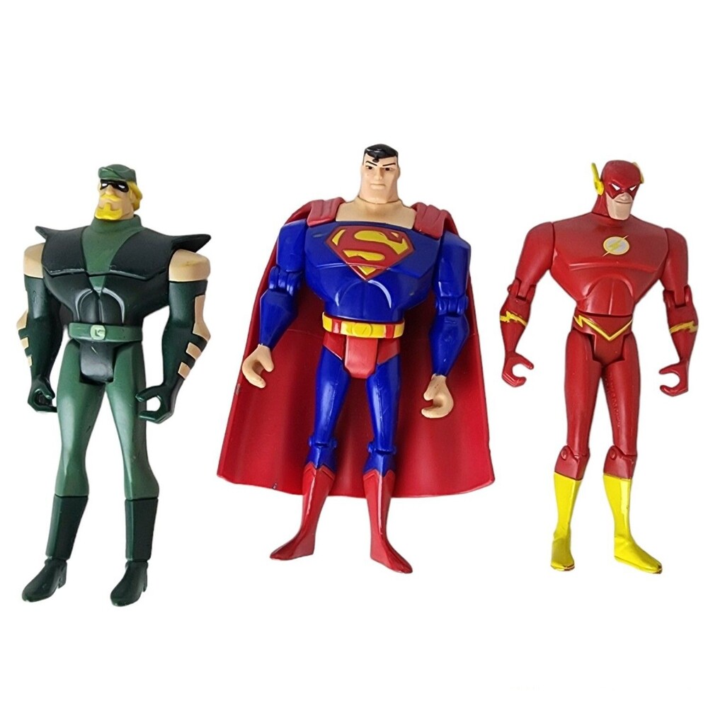 Justice League Unlimited Figure Lot of 3 SUPERMAN FLASH GREEN ARROW